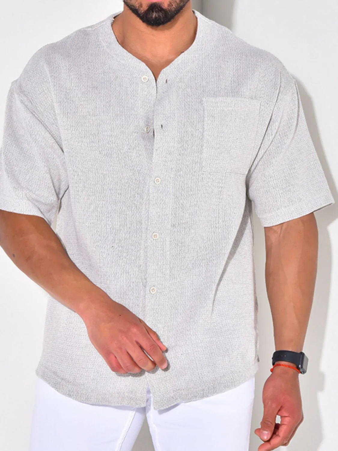 Men'S plus Size Chest Pocket Button down Shirt
