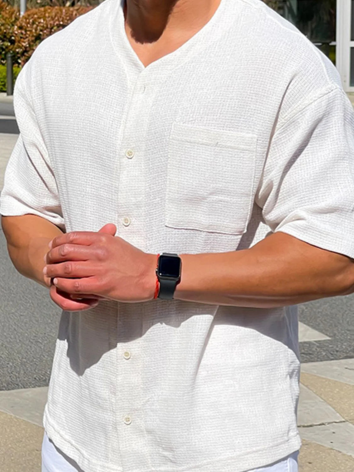 Men'S plus Size Chest Pocket Button down Shirt
