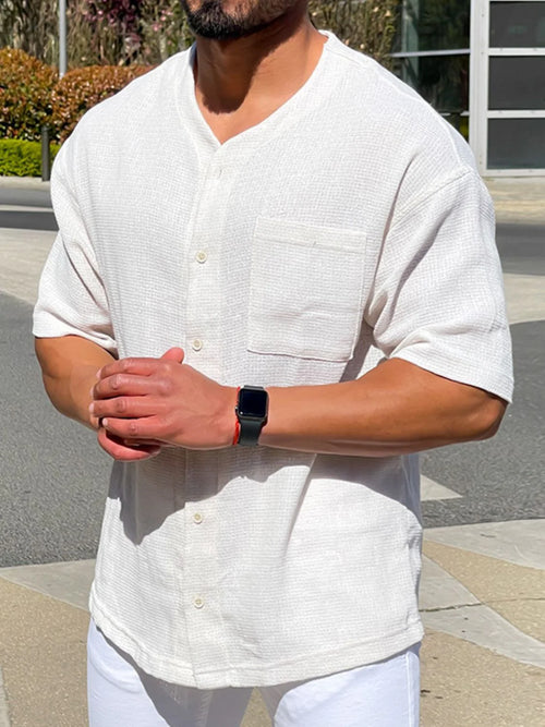 Men'S plus Size Chest Pocket Button down Shirt